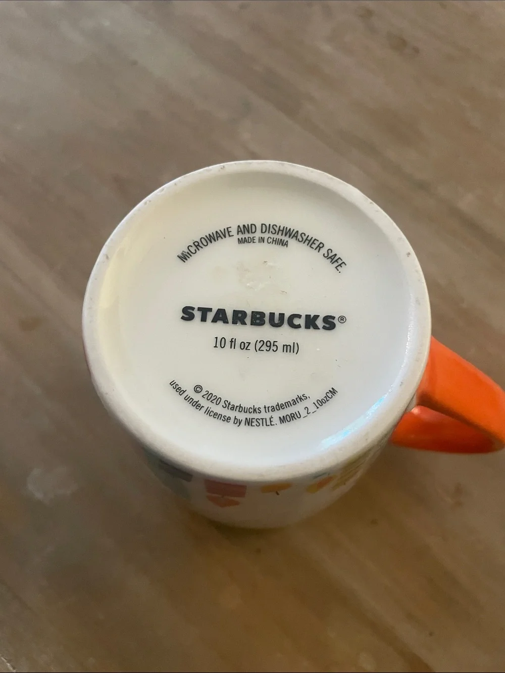 Starbucks Happy Birthday 10oz 2020 White Mug with Orange Handle and Candle Motif